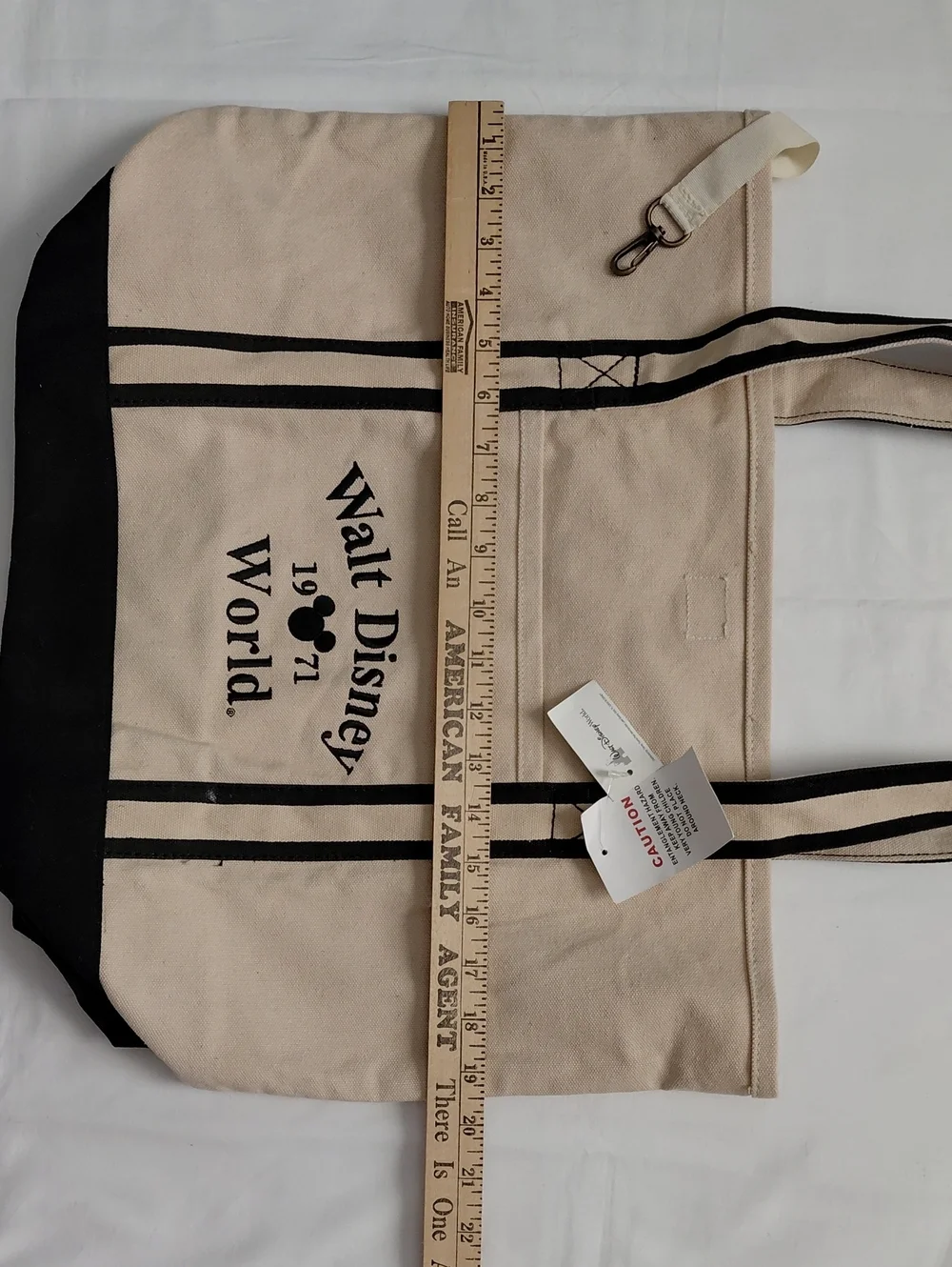 Disney Canvas Tote Bag - Beige and Black